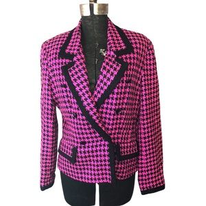 DONCASTER SILK JACKET WOMENS SZ 4 PINK BLACK